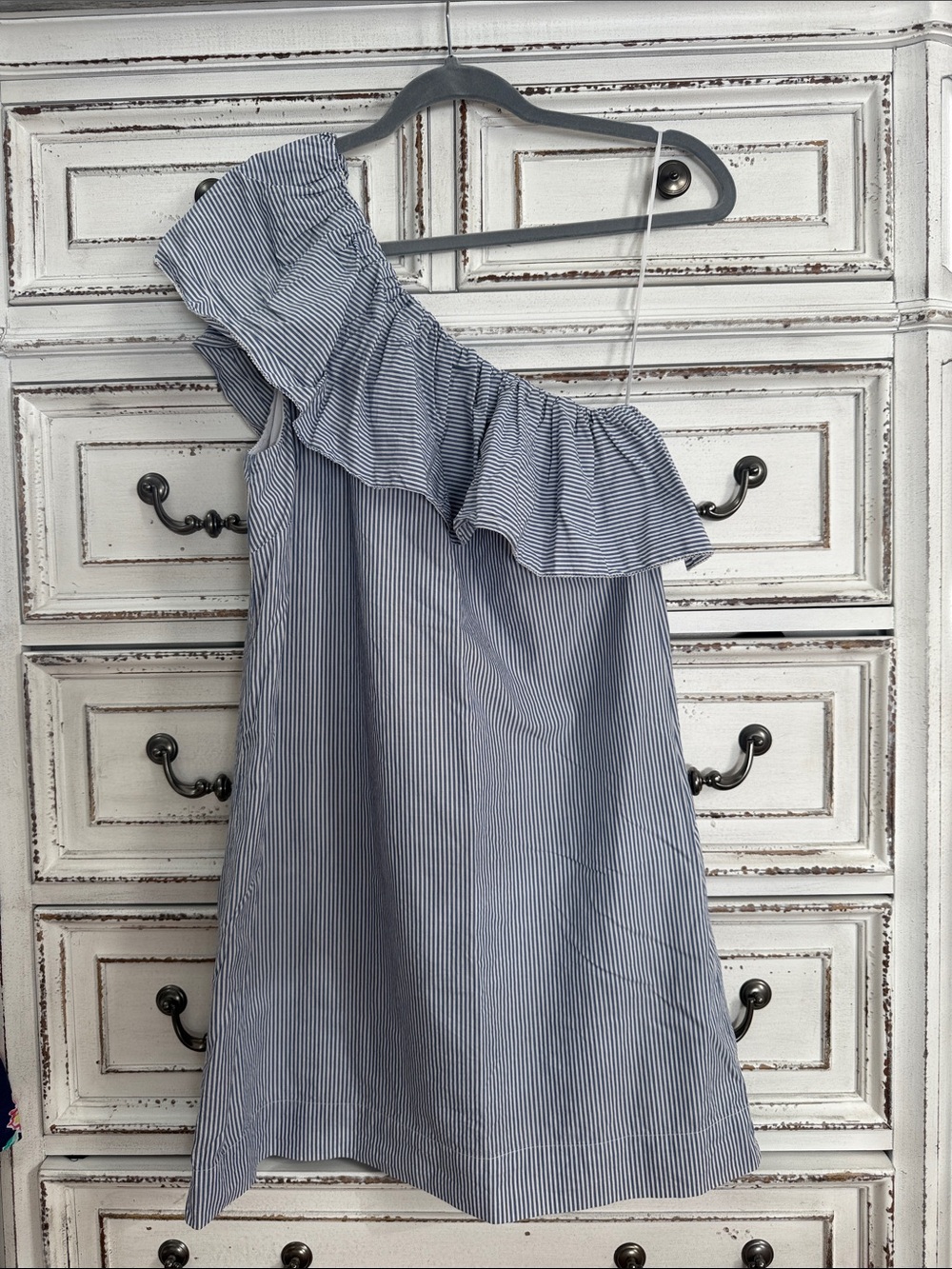 Abercrombie one shoulder seer sucker dress